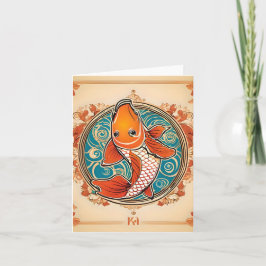 KOI FISH-studie B gevouwen Wenskaart Kaart