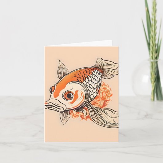 KOI FISH-studie C gevouwen Wenskaart Kaart (Voorkant)
