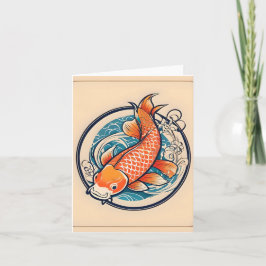 Koi Fish Study D gevouwen Wenskaart Kaart