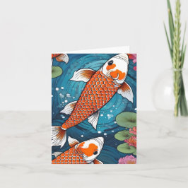 Koi Fish Study H Gevouwen Wenskaart Kaart