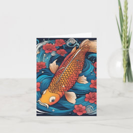 Koi Fish Study K Gevouwen Wenskaart Kaart