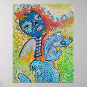 Koi Fish Sugar Skull Poster (Voorkant)