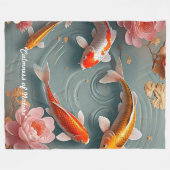 "Koi Fish Swimming Free" Fleece Deken (Voorkant (Horizontaal))