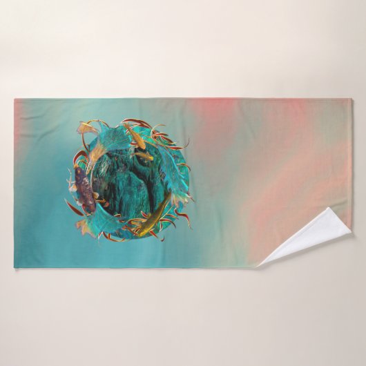 Koi Fish "SWIMMING IN PEACE" Badhanddoek (Badhanddoek)