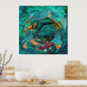 Koi Fish "SWIMMING IN PEACE" Poster (Keuken)
