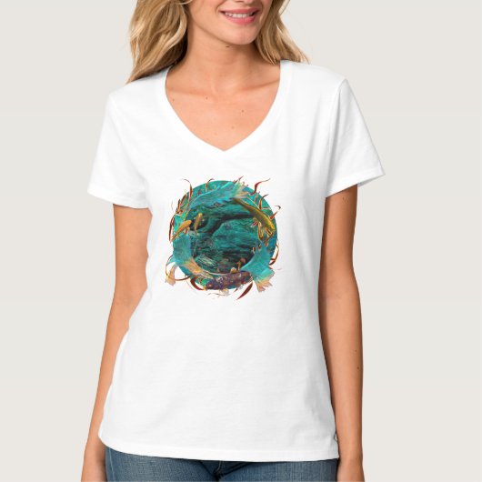 Koi Fish "SWIMMING IN PEACE" T-shirt (Voorkant)