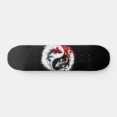 Koi Fish Taiji cirkelt Japanse kunst zwart - wit Persoonlijk Skateboard (Horizontaal)