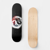 Koi Fish Taiji cirkelt Japanse kunst zwart - wit Persoonlijk Skateboard (Voorkant)