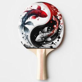 Koi Fish Taiji cirkelt Japanse kunst zwart - wit Tafeltennisbatje