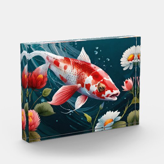 Koi Fish Taiji Japanse Kunst Koi Vis Schilderen Fotoblokken (Links)
