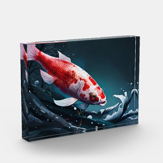 Koi Fish Taiji Japanse Kunst Koi Visvijver Fotoblokken (Links)