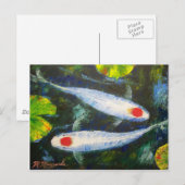 Koi Fish Tancho Kohaku Briefkaart (Voorkant / Achterkant)