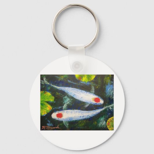 Koi Fish Tancho Kohaku Sleutelhanger (Voorkant)