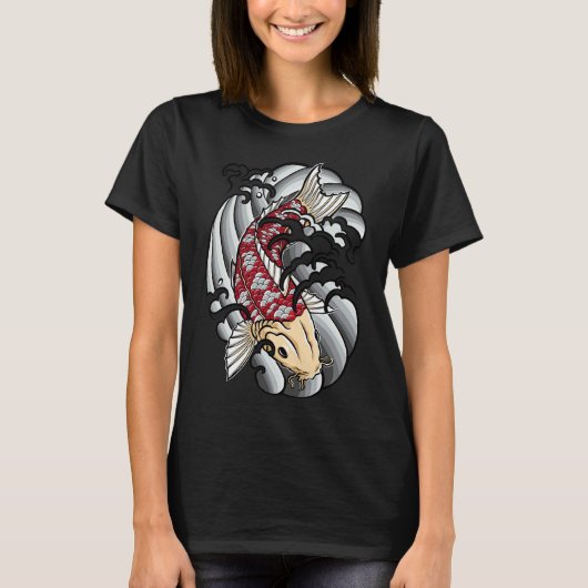 Koi Fish Tattoo Art T-shirt (Voorkant)