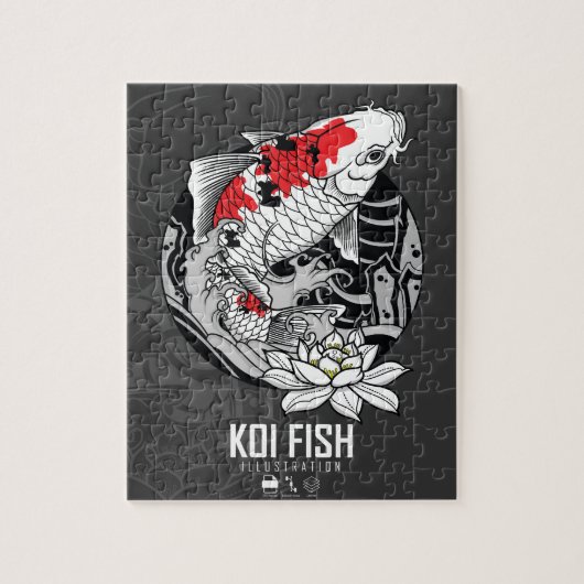 KOI FISH-TATTOO LEGPUZZEL (Verticaal)
