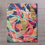 Koi Fish Textile Art Legpuzzel<br><div class="desc">Dit ongebruikelijke afbeelding van koiviszwemmen werd oorspronkelijk gemaakt in textiel. Kleine stukjes stof die vastgeroerd zijn om de schoonheid van een koi gevulde vijver en zijn reflecties weer te geven. Originele textielkunst © Michele Davies.</div>