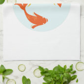 Koi Fish Theedoek (Gevouwen)