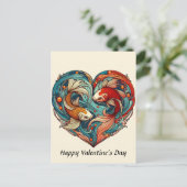Koi Fish Valentijn Briefkaart (Staand voorkant)