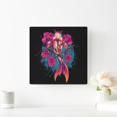 Koi Fish Vierkante Klok (Huis)