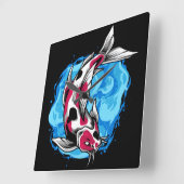 Koi Fish Vierkante Klok (Hoek)