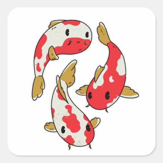 Koi fish vierkante sticker (Voorkant)