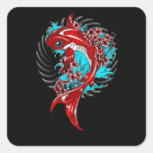 Koi Fish Vierkante Sticker (Voorkant)
