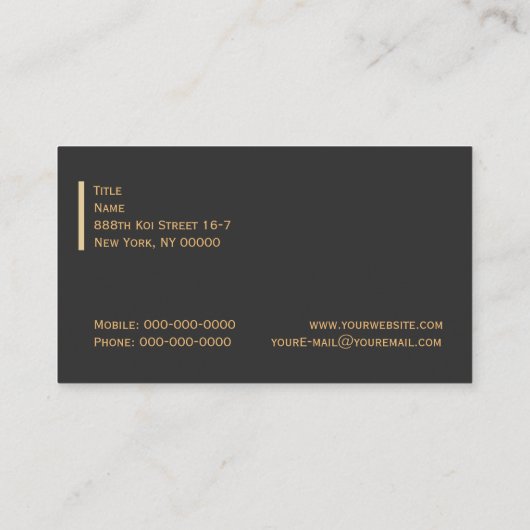 Koi Fish Visitekaartje (Achterkant)