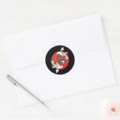 Koi Fish Water Lily Japanse kunst Ronde Sticker (Envelop)