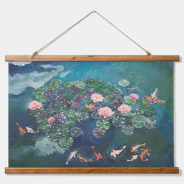 Koi Fish Waterlelies Schilderij Tapestry Hangend Wandkleed