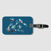 Koi Fish waterverf Bagagelabel (Voorkant (horizontaal))