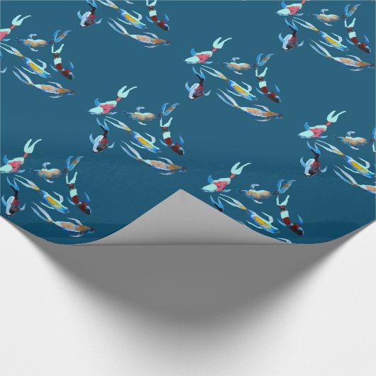 Koi Fish waterverf Cadeaupapier (Hoek)