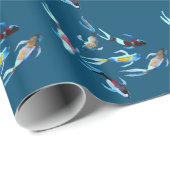 Koi Fish waterverf Cadeaupapier (Rol Hoek)