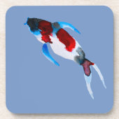 Koi fish waterverf fine art bier onderzetter (Voorkant)