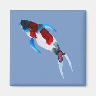Koi fish waterverf fine art magneet