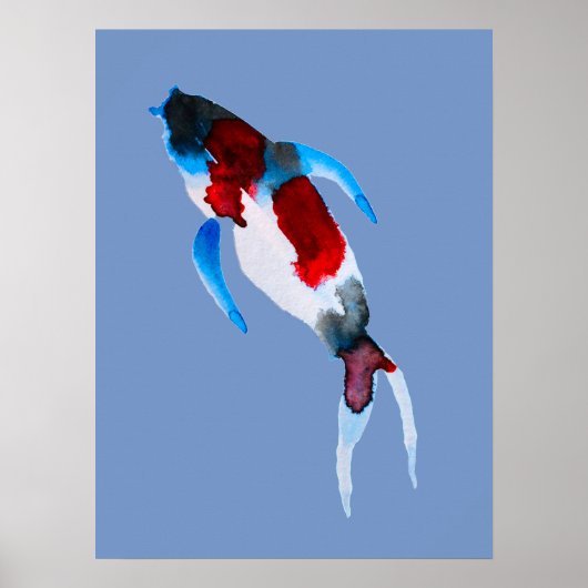 Koi fish waterverf fine art poster (Voorkant)