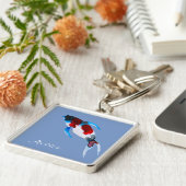 Koi fish waterverf fine art sleutelhanger (Zijkant)