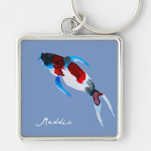 Koi fish waterverf fine art sleutelhanger
