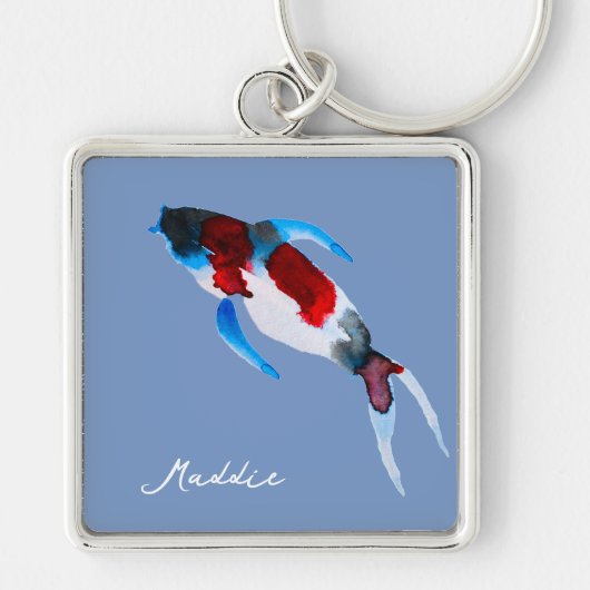 Koi fish waterverf fine art sleutelhanger (Voorkant)