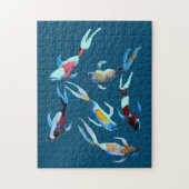 Koi Fish waterverf Legpuzzel (Verticaal)