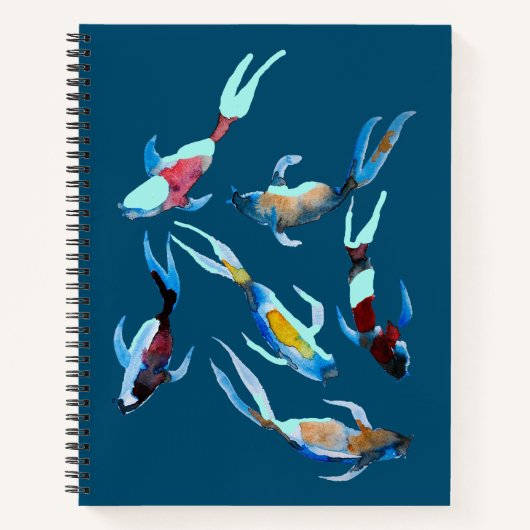 Koi Fish waterverf Notitieboek (Voorkant)