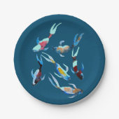 Koi Fish waterverf Papieren Bordje (Voorkant)