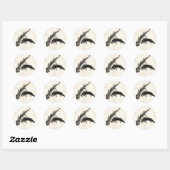 Koi Fish-Waterverf Ronde Sticker (Vel)