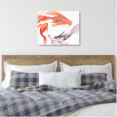 Koi Fish Waterverf schilderij Canvas Afdruk (Insitu (Slaapkamer))