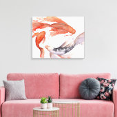 Koi Fish Waterverf schilderij Canvas Afdruk (Insitu (Woonkamer))
