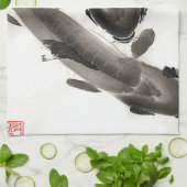 Koi Fish-Waterverf Theedoek (Gevouwen)