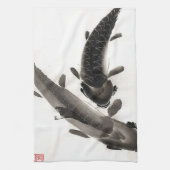Koi Fish-Waterverf Theedoek (Verticaal)