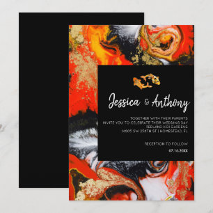 Koi Fish Wedding Invitation Kaart
