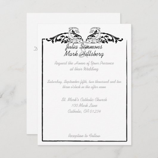Koi Fish Wedding Invitations Kaart (Voorkant / Achterkant)