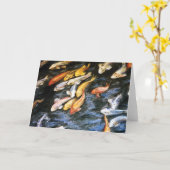 Koi Fish Wenskaart Kaart (Gele Bloem)