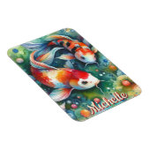 Koi Fish Whimsical Watercolor Personalized Magneet (Rechterzijde)